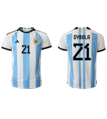 Argentina Paulo Dybala #21 Hemmatröja VM 2022 Korta ärmar